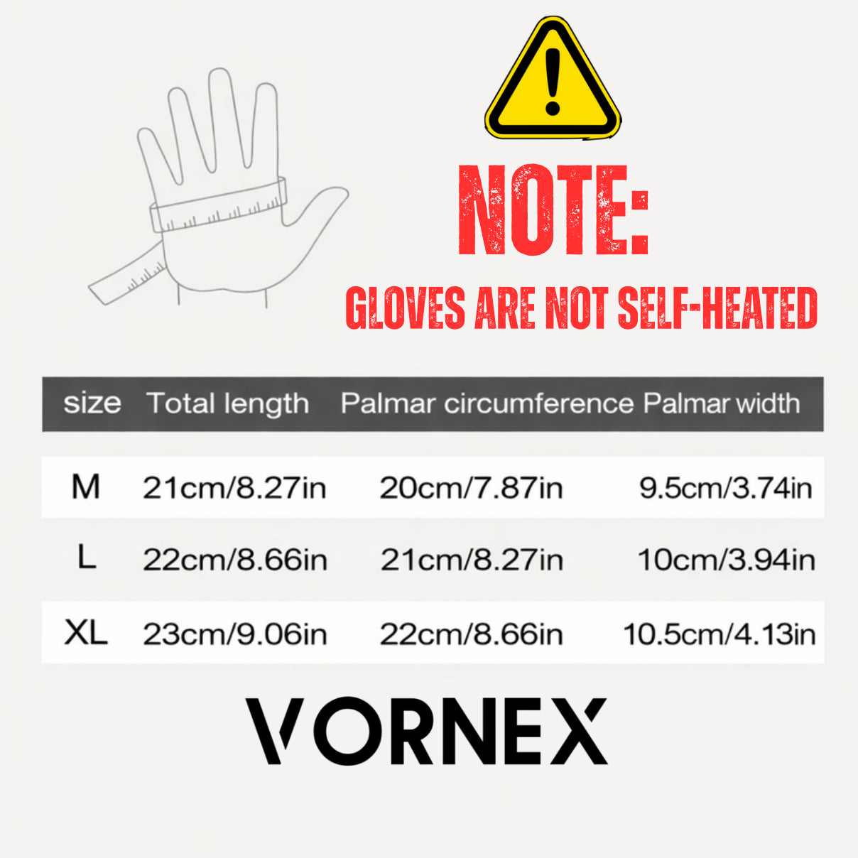 VORNEX Heated Feel Winter Gloves, Windproof, Touchscreen, Nonslip for Running, Hiking & Cycling